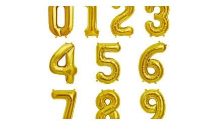 Фолио балон цифра 70 см Златна