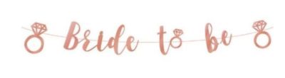 Банер за моминско парти Bride to be в розово злато