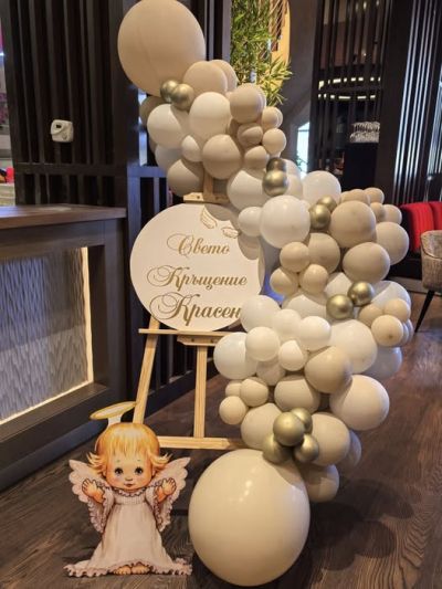 Украса за кръщение с фигурка ангелче