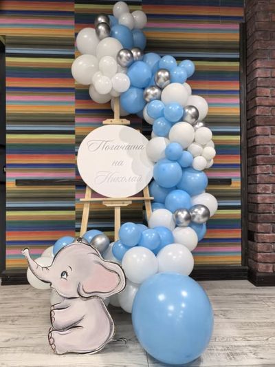 Украса за погача, кръщение или посрещане на бебе със слонче