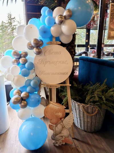 Украса за кръщение с фигурка ангелче