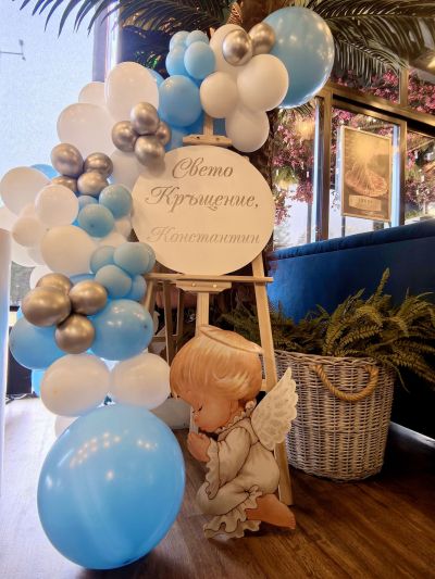 Украса за кръщение с фигурка ангелче