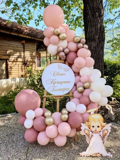 Украса за кръщение с фигурка ангелче