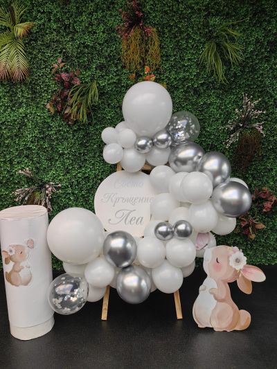 Украса за кръщение с фигурка зайче