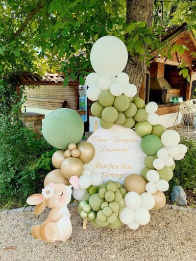 Украса за кръщение, погача или първи рожден ден със зайче