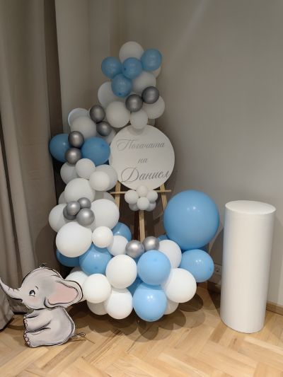 Украса за погача, кръщение или посрещане на бебе със слонче