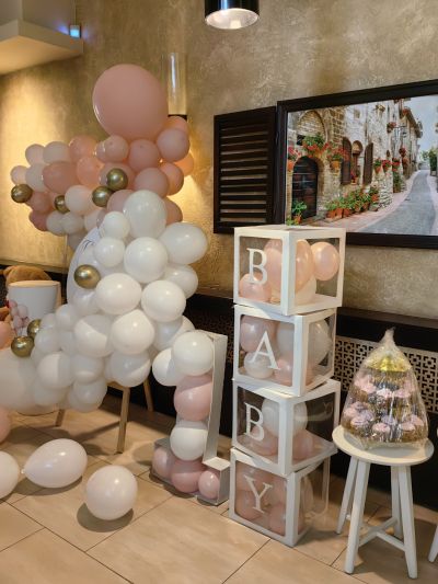 Украса за кръщение, погача или първи рожден ден с мече