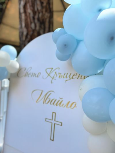 Украса за кръщение с фигурка ангелче
